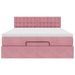 Cadre de lit ottoman avec matelas rose 140x190 cm velours - Photo n°5