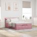 Cadre de lit ottoman avec matelas rose 140x190 cm velours - Photo n°4