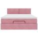 Cadre de lit ottoman avec matelas rose 140x190 cm velours - Photo n°6