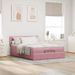 Cadre de lit ottoman avec matelas rose 140x190 cm velours - Photo n°4