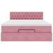 Cadre de lit ottoman avec matelas rose 140x190 cm velours - Photo n°6