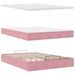 Cadre de lit ottoman avec matelas rose 140x190 cm velours - Photo n°7