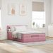 Cadre de lit ottoman avec matelas rose 140x190 cm velours - Photo n°4