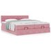 Cadre de lit ottoman avec matelas rose 200x200 cm velours - Photo n°1