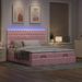 Cadre de lit ottoman avec matelas rose 200x200 cm velours - Photo n°1