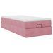 Cadre de lit ottoman avec matelas rose 80x200 cm velours - Photo n°2