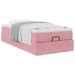 Cadre de lit ottoman avec matelas rose 80x200 cm velours - Photo n°4