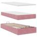 Cadre de lit ottoman avec matelas rose 80x200 cm velours - Photo n°6