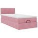 Cadre de lit ottoman avec matelas rose 80x200 cm velours - Photo n°2