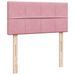 Cadre de lit ottoman avec matelas rose 80x200 cm velours - Photo n°7