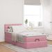 Cadre de lit ottoman avec matelas rose 80x200 cm velours - Photo n°3