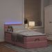 Cadre de lit ottoman avec matelas rose 80x200 cm velours - Photo n°1