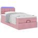 Cadre de lit ottoman avec matelas rose 80x200 cm velours - Photo n°3