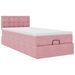 Cadre de lit ottoman avec matelas rose 80x200 cm velours - Photo n°8