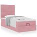 Cadre de lit ottoman avec matelas rose 80x200 cm velours - Photo n°1