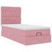 Cadre de lit ottoman avec matelas rose 80x200 cm velours - Photo n°5