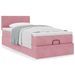 Cadre de lit ottoman avec matelas rose 90x190 cm velours - Photo n°1