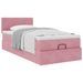 Cadre de lit ottoman avec matelas rose 90x190 cm velours - Photo n°4