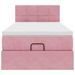 Cadre de lit ottoman avec matelas rose 90x190 cm velours - Photo n°5