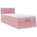 Cadre de lit ottoman avec matelas rose 90x190 cm velours - Photo n°5