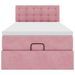 Cadre de lit ottoman avec matelas rose 90x190 cm velours - Photo n°6