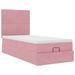 Cadre de lit ottoman avec matelas rose 90x190 cm velours - Photo n°5