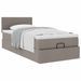 Cadre de lit ottoman avec matelas taupe 100x200 cm tissu - Photo n°1