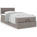 Cadre de lit ottoman avec matelas taupe 100x200 cm tissu - Photo n°1