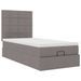 Cadre de lit ottoman avec matelas taupe 100x200 cm tissu - Photo n°2