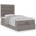 Cadre de lit ottoman avec matelas taupe 100x200 cm tissu - Photo n°1