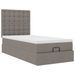 Cadre de lit ottoman avec matelas taupe 100x200 cm tissu - Photo n°2