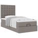 Cadre de lit ottoman avec matelas taupe 100x200 cm tissu - Photo n°4