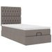 Cadre de lit ottoman avec matelas taupe 100x200 cm tissu - Photo n°5