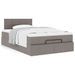 Cadre de lit ottoman avec matelas taupe 120x200 cm tissu - Photo n°1
