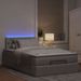 Cadre de lit ottoman avec matelas taupe 120x200 cm tissu - Photo n°1