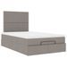 Cadre de lit ottoman avec matelas taupe 120x200 cm tissu - Photo n°2