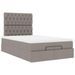 Cadre de lit ottoman avec matelas taupe 120x200 cm tissu - Photo n°2