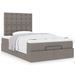 Cadre de lit ottoman avec matelas taupe 120x200 cm tissu - Photo n°1
