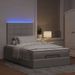 Cadre de lit ottoman avec matelas taupe 120x200 cm tissu - Photo n°1