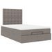 Cadre de lit ottoman avec matelas taupe 120x200 cm tissu - Photo n°5