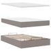 Cadre de lit ottoman avec matelas taupe 120x200 cm tissu - Photo n°7