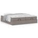 Cadre de lit ottoman avec matelas taupe 200x200cm tissu - Photo n°1