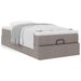 Cadre de lit ottoman avec matelas taupe 90x190 cm tissu - Photo n°1