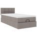 Cadre de lit ottoman avec matelas taupe 90x190 cm tissu - Photo n°5