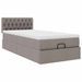 Cadre de lit ottoman avec matelas taupe 90x190 cm tissu - Photo n°5