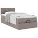 Cadre de lit ottoman avec matelas taupe 90x200 cm tissu - Photo n°4