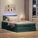 Cadre de lit ottoman avec matelas vert foncé 120x190 cm velours - Photo n°1