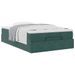 Cadre de lit ottoman avec matelas vert foncé 120x200 cm velours - Photo n°4