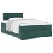 Cadre de lit ottoman avec matelas vert foncé 120x200 cm velours - Photo n°1