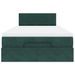 Cadre de lit ottoman avec matelas vert foncé 120x200 cm velours - Photo n°5